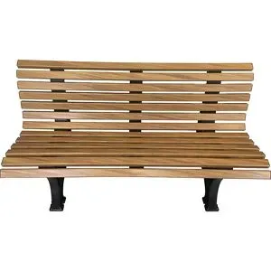 kaiserkraft Parkbank aus Kunststoff, mit 13 Leisten, Breite 1500 mm, Holzoptik