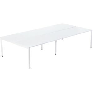 4er-Teamschreibtisch, Breite 1400 / 2800 mm, Tiefe 600 / 1260 mm, weiß EasyDesk