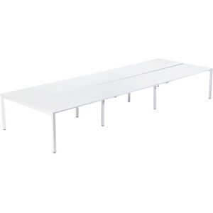 6er-Teamschreibtisch, Breite 1200 / 3600 mm, Tiefe 800 / 1660 mm, weiß EasyDesk