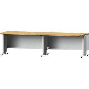 Elektrisch höhenverstellbare Werkbank, Plattentiefe 800 mm, Buchemassivplatte, Breite 2800 mm ANKE