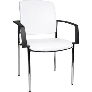 Besucherstühle mit Armlehnen, VE 2 Stk, Bezug Kunstleder, weiß Topstar