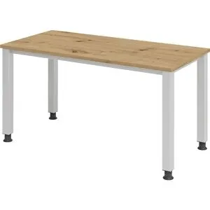RENATUS - Schreibtisch Mini-Office 4, 4-Fuß-Gestell, Breite 1400 mm, Eiche-Dekor, Vierkantrohr eurokraft pro