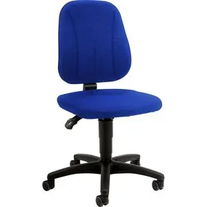 Arbeitsdrehstuhl, mit Gasfeder-Höhenverstellung, Stoffbezug, blau, mit Rollen bimos
