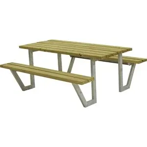 kaiserkraft Gruppensitzbank für 6 Personen, Länge 1770 mm, Nadelholz, natur