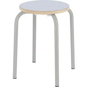 Hocker PARIS, stapelbar, Rundrohrfuss-Gestell, Ø 330 x T 330 x H 460 mm, taupe/taupe