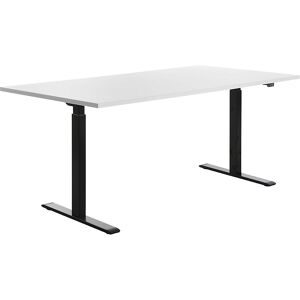 Schreibtisch, elektrisch höhenverstellbar, gerade, BxT 1800 x 800 mm, weiß/schwarz Topstar