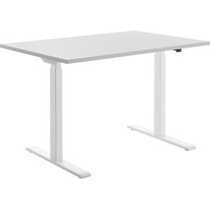 Schreibtisch, elektrisch höhenverstellbar, gerade, BxT 1200 x 800 mm, lichtgrau/weiß Topstar