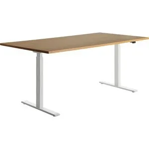 Schreibtisch, elektrisch höhenverstellbar, gerade, BxT 1800 x 800 mm, Buche/weiß Topstar