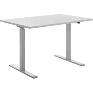 Schreibtisch, elektrisch höhenverstellbar, gerade, BxT 1200 x 800 mm, lichtgrau/grau Topstar