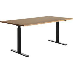 Schreibtisch, elektrisch höhenverstellbar, gerade, BxT 1800 x 800 mm, Buche/schwarz Topstar