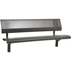 Sitzbank OSLO aus Stahl, Sitzhöhe 450 mm, Länge 1800 mm, anthrazitgrau, mit Rückenlehne PROCITY