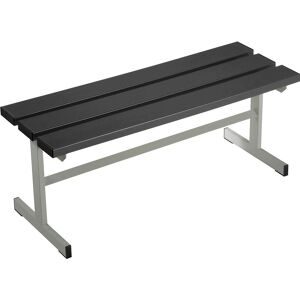 Umkleidebank, einseitig, PVC-Leisten, T-Fuß, schwarz, Länge 1000 mm Wolf