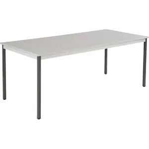 Mehrzwecktisch, rechteckig, HxBxT 740 x 1800 x 800 mm, Platte lichtgrau, Gestell basaltgrau eurokraft basic