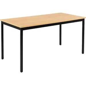 Mehrzwecktisch, rechteckig, BxH 1400 x 740 mm, Tiefe 700 mm, Platte Buche-Dekor, Gestell schwarz eurokraft basic
