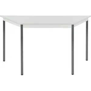 Mehrzwecktisch, trapezförmig, HxBxT 740 x 1200 x 600 mm, Platte lichtgrau, Gestell basaltgrau eurokraft basic