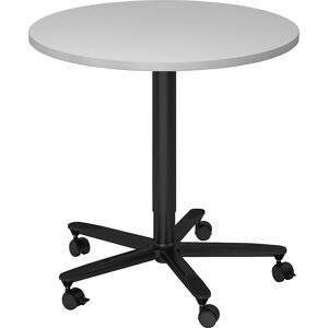 Bistrotisch, höhenverstellbar, Gestell schwarz, lichtgrau eurokraft pro