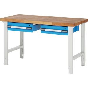 Werkbank, Baukastensystem Serie 7000, 2 Hängeschubladen, BxT 1500 x 700 mm eurokraft pro
