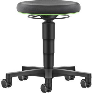 Hocker Allround, mit Rollen, Supertec, Farbring grün bimos