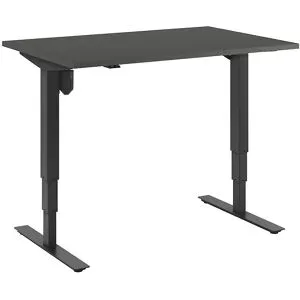 kaiserkraft Schreibtisch Atlanta, elektrisch höhenverstellbar, gerade, BxT 1200 x 800 mm, dunkelgrau/schwarz