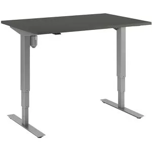 kaiserkraft Schreibtisch Atlanta, elektrisch höhenverstellbar, gerade, BxT 1200 x 800 mm, dunkelgrau/silber