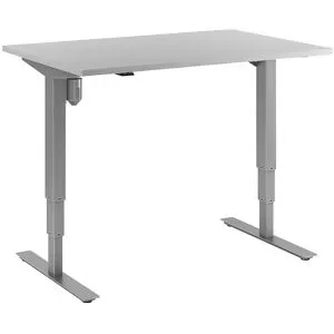 kaiserkraft Schreibtisch Atlanta, elektrisch höhenverstellbar, gerade, BxT 1200 x 800 mm, lichtgrau/silber