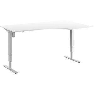 kaiserkraft Schreibtisch Atlanta, elektrisch höhenverstellbar, Ecke, BxT 1800 x 1200 mm, weiß/weiß, rechts