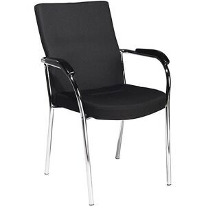 kaiserkraft Konferenzstuhl Emmy, Gestell verchromt, schwarz, stapelbar, VE 2 Stk
