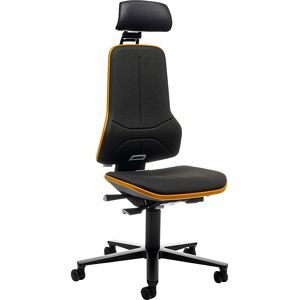 NEON Arbeitsdrehstuhl, Rollen, Kopfstütze, Synchronmechanik, Stoff, Flexband orange bimos