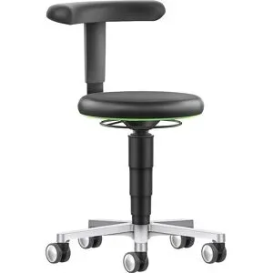 Labor-Sitzmobil mit Flexstütze, mit Rollen, höhenverstellbar, Farbring grün bimos