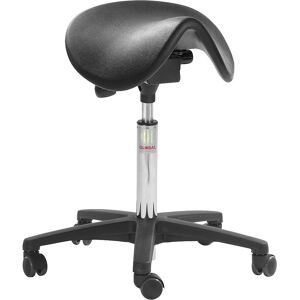 kaiserkraft Sattelstuhl, kippbarer Sitz mit Rollen, Sitzhöhe 600 - 790 mm, PU-Schaum