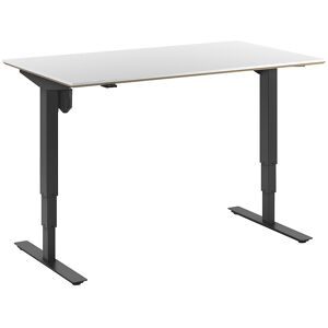 kaiserkraft Schreibtisch Atlanta Trend, elektrisch höhenverstellbar, gerade, BxT 1400 x 800 mm, weiß/schwarz