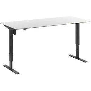 kaiserkraft Schreibtisch Atlanta Trend, elektrisch höhenverstellbar, gerade, BxT 1800 x 800 mm, weiß/schwarz