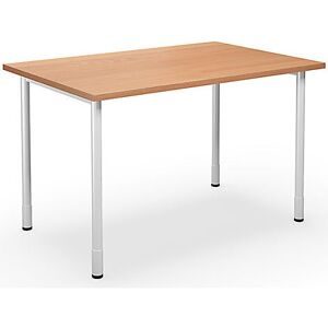 kaiserkraft Mehrzwecktisch DUO-C, gerade Platte, HxT 700 - 800 x 800 mm, Breite 1200 mm, Buche, weiß