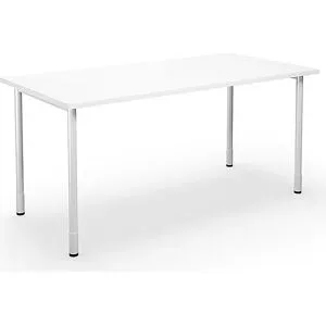 kaiserkraft Mehrzwecktisch DUO-C, gerade Platte, HxT 700 - 800 x 800 mm, Breite 1600 mm, weiß, weiß