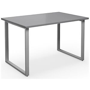 kaiserkraft Mehrzwecktisch DUO-O, gerade Platte, Tiefe 800 mm, Breite 1200 mm, lichtgrau / silber