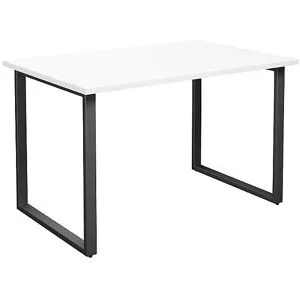 kaiserkraft Mehrzwecktisch DUO-O, gerade Platte, Tiefe 800 mm, Breite 1200 mm, weiß / schwarz