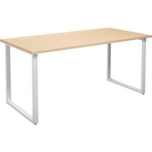 kaiserkraft Mehrzwecktisch DUO-O, gerade Platte, Tiefe 800 mm, Breite 1600 mm, Birke / weiß