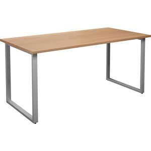 kaiserkraft Mehrzwecktisch DUO-O, gerade Platte, Tiefe 800 mm, Breite 1600 mm, Buche / silber