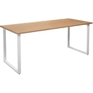 kaiserkraft Mehrzwecktisch DUO-O, gerade Platte, Tiefe 800 mm, Breite 1800 mm, Buche / weiß