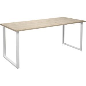 kaiserkraft Mehrzwecktisch DUO-O, gerade Platte, Tiefe 800 mm, Breite 1800 mm, Eiche / weiß