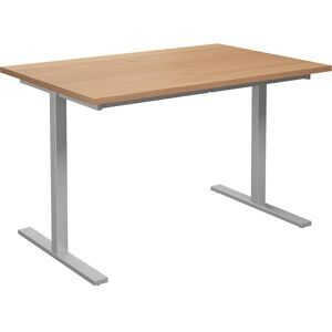 kaiserkraft Mehrzwecktisch DUO-T, gerade Platte, HxT 740 x 800 mm, Breite 1200 mm, Buche, silber
