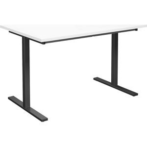 kaiserkraft Mehrzwecktisch DUO-T, gerade Platte, HxT 740 x 800 mm, Breite 1200 mm, weiß, schwarz
