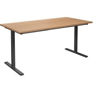kaiserkraft Mehrzwecktisch DUO-T, gerade Platte, HxT 740 x 800 mm, Breite 1600 mm, Buche, schwarz