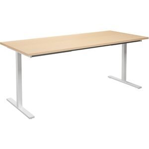 kaiserkraft Mehrzwecktisch DUO-T, gerade Platte, HxT 740 x 800 mm, Breite 1800 mm, Birke, weiß