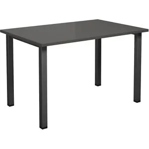 kaiserkraft Mehrzwecktisch DUO-U, gerade Platte, Tiefe 800 mm, Breite 1200 mm, dunkelgrau, schwarz