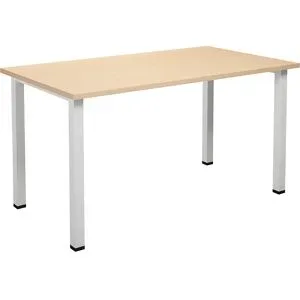 kaiserkraft Mehrzwecktisch DUO-U, gerade Platte, Tiefe 800 mm, Breite 1400 mm, Birke, Birke