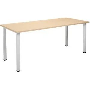 kaiserkraft Mehrzwecktisch DUO-U, gerade Platte, Tiefe 800 mm, Breite 1800 mm, Birke, Birke