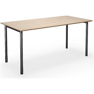 kaiserkraft Mehrzwecktisch DUO-C Trend, gerade Platte, Tiefe 800 mm, Breite 1600 mm, Eiche / schwarz