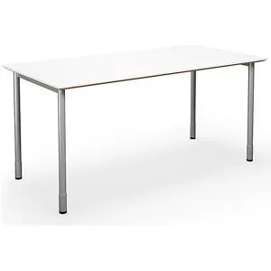 kaiserkraft Mehrzwecktisch DUO-C Trend, gerade Platte, Tiefe 800 mm, Breite 1400 mm, weiß / silber