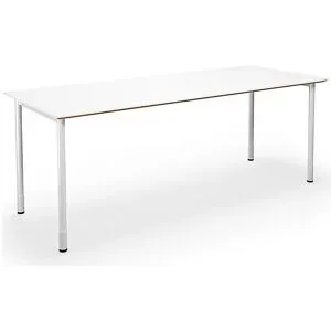 kaiserkraft Mehrzwecktisch DUO-C Trend, gerade Platte, Tiefe 800 mm, Breite 2000 mm, weiß / weiß